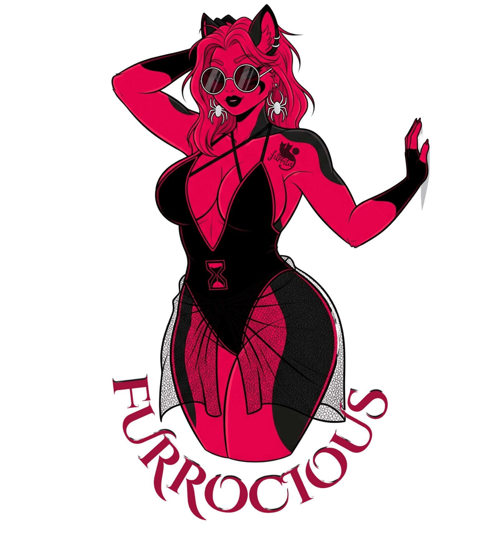 Vivid wolf anthropomorphic furry design