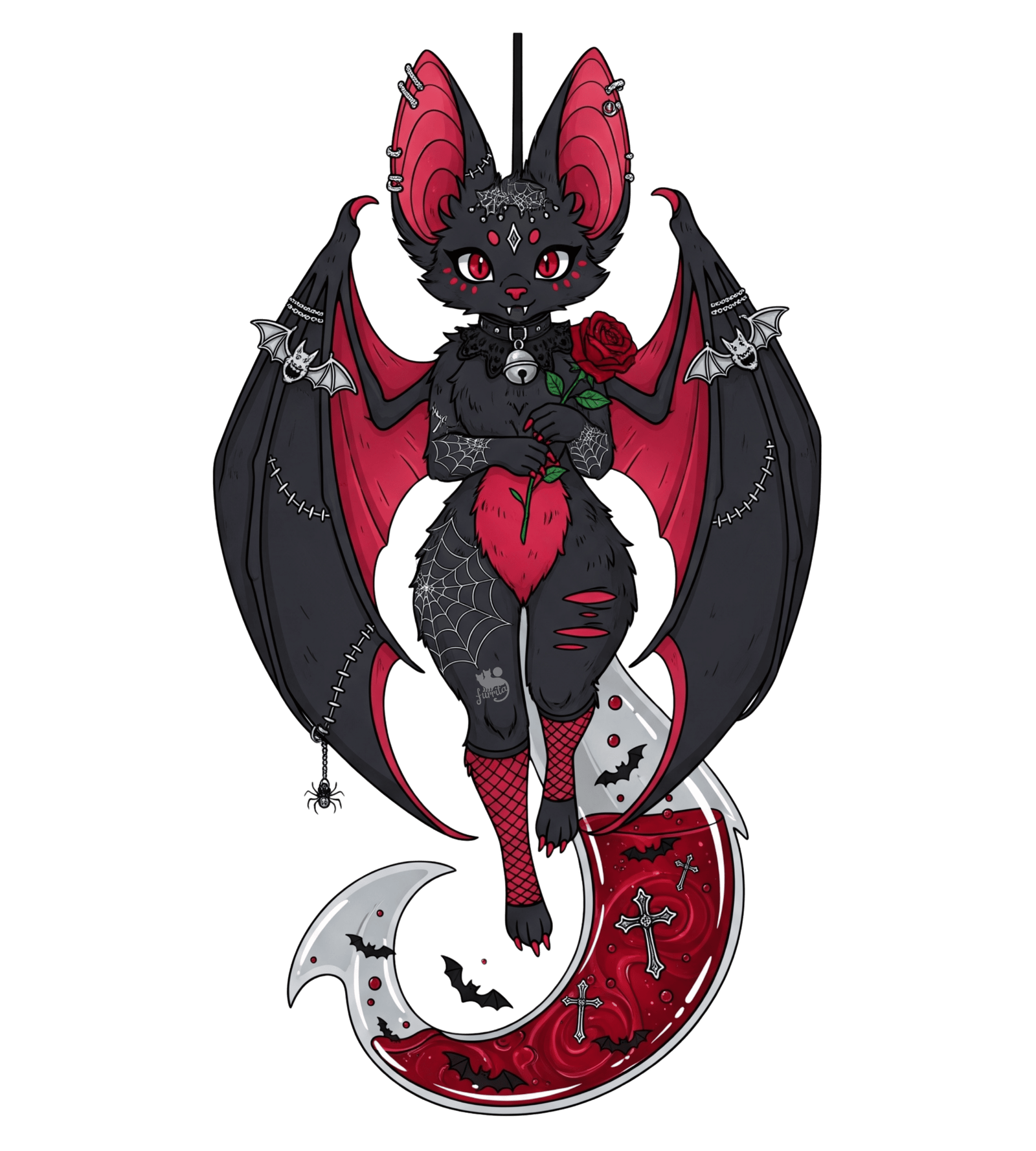 Playful fox anthropomorphic furry illustration